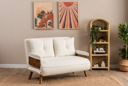 Atelier Del Sofa Cosmo Sofá-Cama de 2 Plazas - Teddy White
